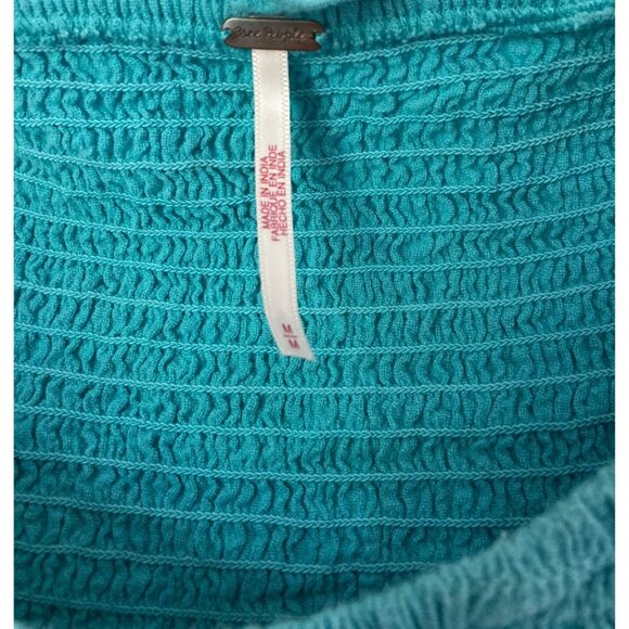 Free People 2021 Blue Off-Shoulder Ruffle Mini Dress Size M - Picture 2 of 6